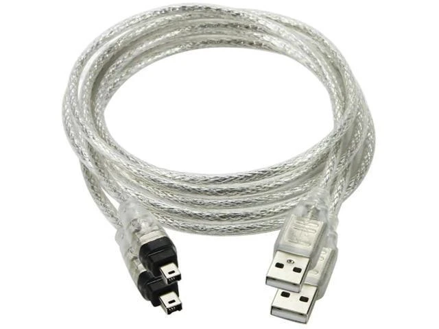 Alt view image 8 of 14 - 2 Pack Only for DCR-TRV75E DV Firewire to USB Cable USB 2.0 to Firewire IEEE 1394 4Pin iLink Cable 1.0M
