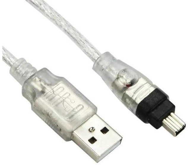 Alt view image 12 of 14 - 2 Pack Only for DCR-TRV75E DV Firewire to USB Cable USB 2.0 to Firewire IEEE 1394 4Pin iLink Cable 1.0M