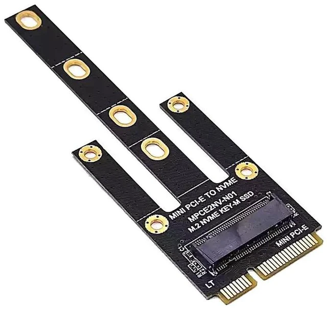 Alt view image 9 of 10 - MPCIe to M.2 Key-M Expansion Card Mini PCI-E to NVMe, Replace WiFi Card with M.2 SSD