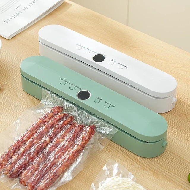 Alt view image 9 of 14 - Automatic Vacuum Sealer Machine, Food Sealer for Home, Smart One-Touch Vacuum Sealing System, Compact Food Saver for Kitchen Storage - white