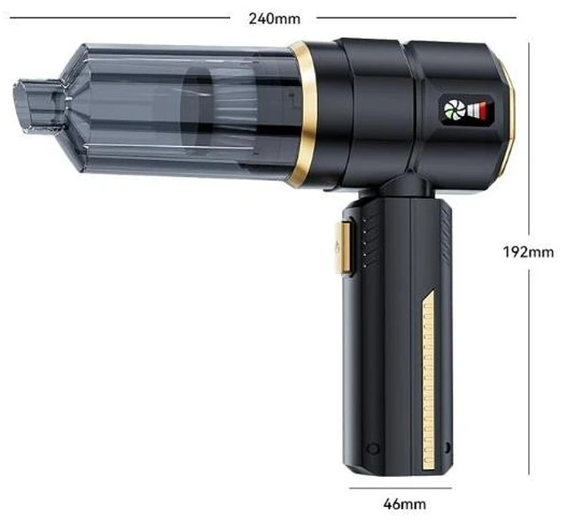 Alt view image 14 of 14 - ST-6902BPlus Wireless Car Vacuum, 16000Pa Suction, 3-Speed Brushless, Blow/Suction/Inflate, 6000mAh, Type-C, LED Power Display Silver-golden