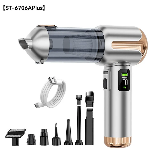 Alt view image 8 of 12 - ST-6706APlus Wireless Car Vacuum Cleaner & Air Duster 2-in-1 20000Pa Brushless Handheld Vacuum for Car Interior Keyboard PC Computer Cleaning Type-C Fast Charging 3-Speed Control