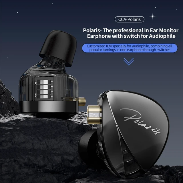 Alt view image 12 of 14 - CCA Polaris 4 Tone Adjustable in Ear Monitor Headphones, High-Sensitivity Dual-Cavity Dynamic Driver IEM Earphones, HiFi Stereo Gaming Earbuds with 2pin Detachable Cable