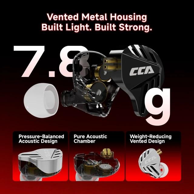 Alt view image 9 of 14 - CCA Falcon 2 DD in Ear Monitor, Immersive Stereo Gaming Earbuds, HiFi Noise Isolating in Ear Headphones, Crystal Clear & Deep Bass IEMs for Gamers Singers Musicians Audio Engineers