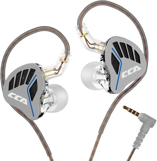 Alt view image 8 of 14 - CCA AKX in Ear Monitor Headphones 10mm Dynamic Driver IEM
Dual-Magnet Dual-Chamber Architecture Gaming Earbuds, Wired Earphones with 2 Pin Detachable Cable for Singer Musicians Silver Without Mic