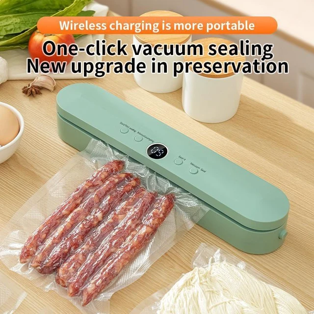 Alt view image 11 of 14 - Automatic Vacuum Sealer Machine, Food Sealer for Home, Smart One-Touch Vacuum Sealing System, Compact Food Saver for Kitchen Storage - white