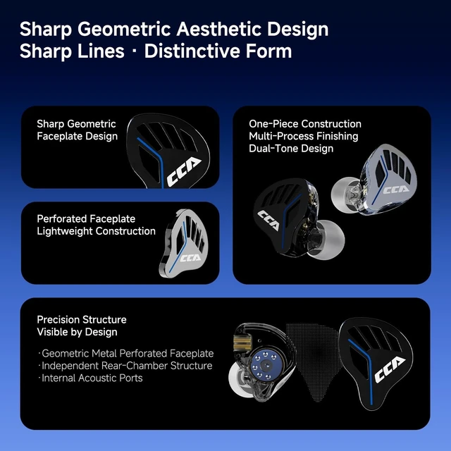 Alt view image 11 of 14 - CCA AKX in Ear Monitor Headphones 10mm Dynamic Driver IEM
Dual-Magnet Dual-Chamber Architecture Gaming Earbuds, Wired Earphones with 2 Pin Detachable Cable for Singer Musicians Silver Without Mic