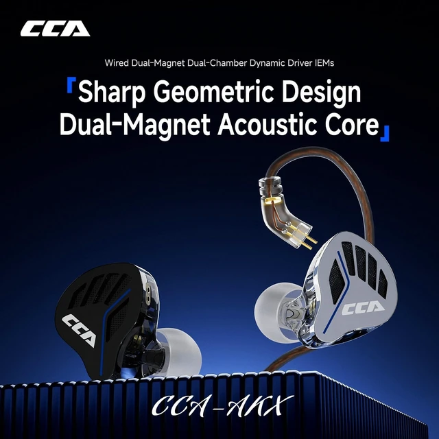 Alt view image 13 of 14 - CCA AKX in Ear Monitor Headphones 10mm Dynamic Driver IEM
Dual-Magnet Dual-Chamber Architecture Gaming Earbuds, Wired Earphones with 2 Pin Detachable Cable for Singer Musicians Silver Without Mic