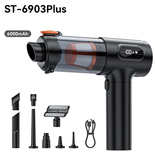 Alt view image 7 of 12 - Strong Suction Cordless Handheld Car Vacuum, High-Power Mini Dust Blower, 2-in-1 Vacuum/Blower, Portable Cleaner for Auto Interior