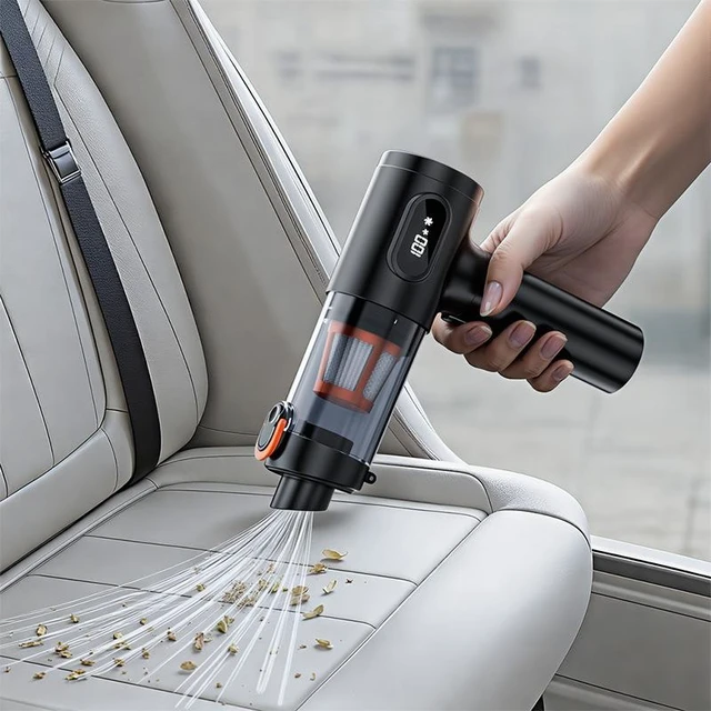 Alt view image 9 of 12 - Strong Suction Cordless Handheld Car Vacuum, High-Power Mini Dust Blower, 2-in-1 Vacuum/Blower, Portable Cleaner for Auto Interior
