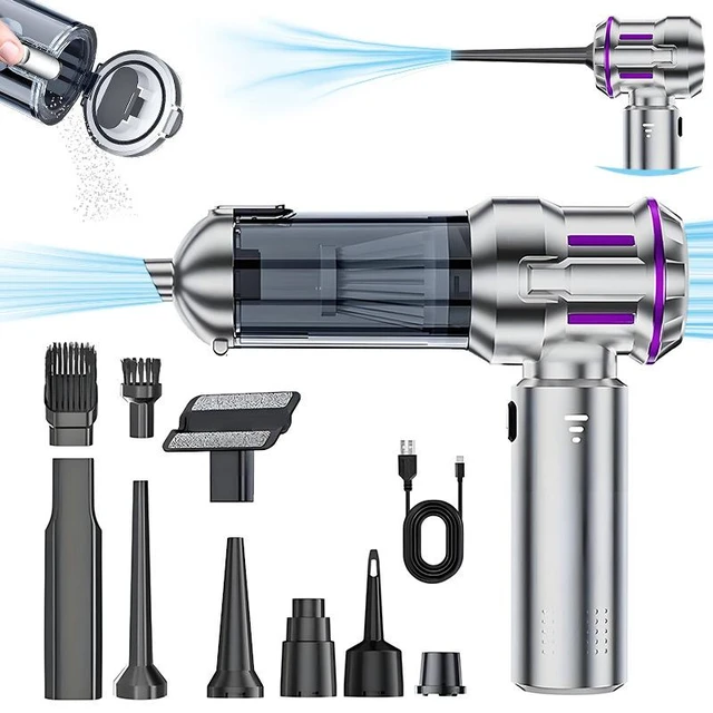 Alt view image 6 of 10 - One-Click Dust Emptying Vacuum Cordless, Blow & Suction, Powerful Car & Home Vacuum