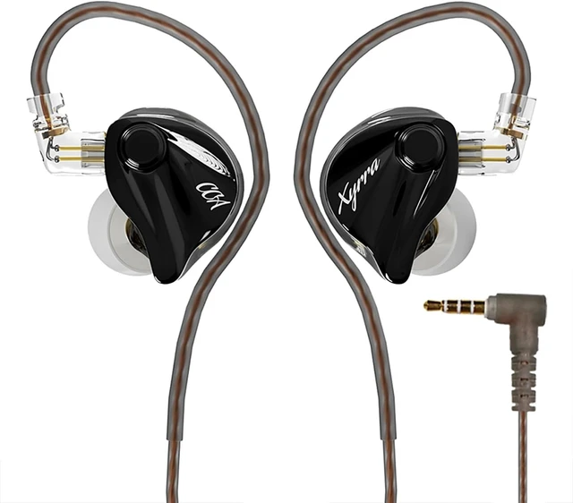 Alt view image 8 of 14 - CCA Xyrra Dual Driver in-Ear Monitor Headphones,1DD+1BD HiFi IEM Earphones,Wired Gaming Earbuds for Gamers Musicians Without Mic 3.5mm Black