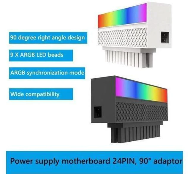 Alt view image 6 of 6 - 9 LED Power Supply Connector 5V 3-pin ARGB Power Supply Cable Connectors Aura Sync PC Mounting Accessories for