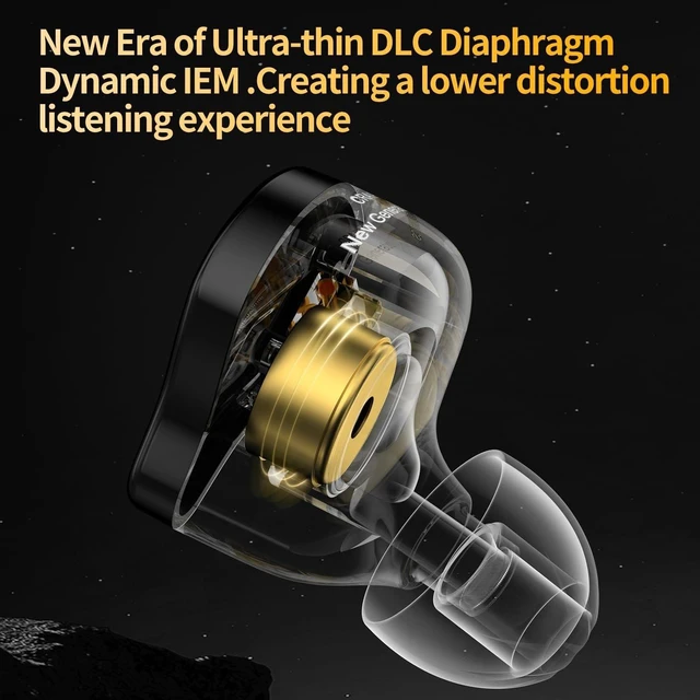 Alt view image 12 of 14 - CCA CRA PRO in Ear Monitor Headphones, Ultra-Thin DLC Diaphragm Dynamic Driver Gaming Earbuds, Clear Sound & Deep Bass, IEMS for Singer Musicians Drummers DJ