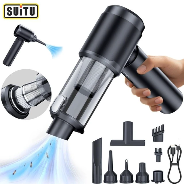 Alt view image 8 of 14 - Car Vacuum Cleaner Cordless Strong Suction, Handheld, 2-in-1 Blower & Vacuum, Portable
