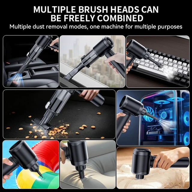 Alt view image 10 of 14 - Car Vacuum Cleaner Cordless Strong Suction, Handheld, 2-in-1 Blower & Vacuum, Portable