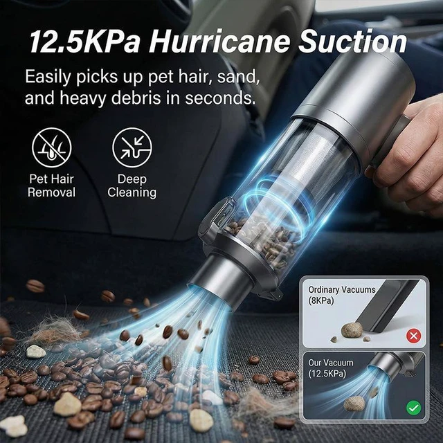 Alt view image 12 of 14 - Cordless Car Vacuum with Brushless Motor, Handheld High Power Suction, 2-in-1 Blower & Vacuum Cleaner, Portable Dust Blower for Car & Home ST-6696A