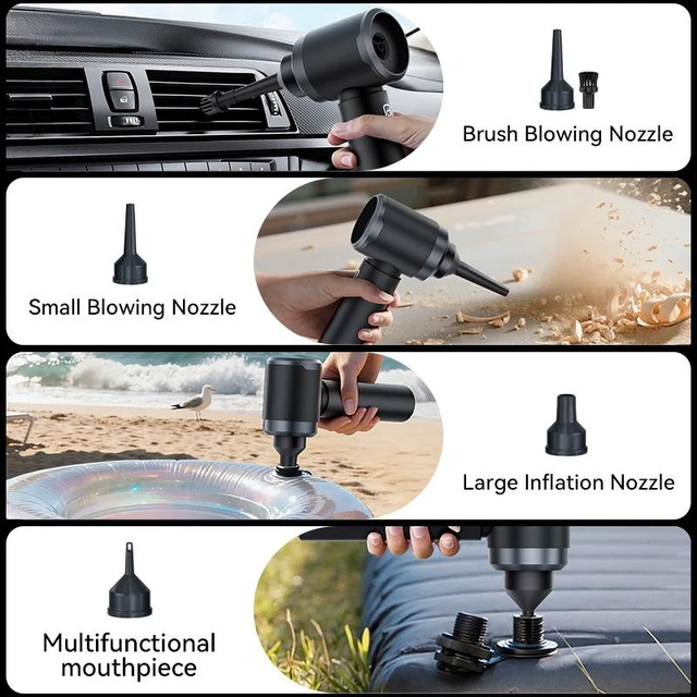 Alt view image 11 of 14 - Car Vacuum Cleaner Cordless Strong Suction, Handheld, 2-in-1 Blower & Vacuum, Portable