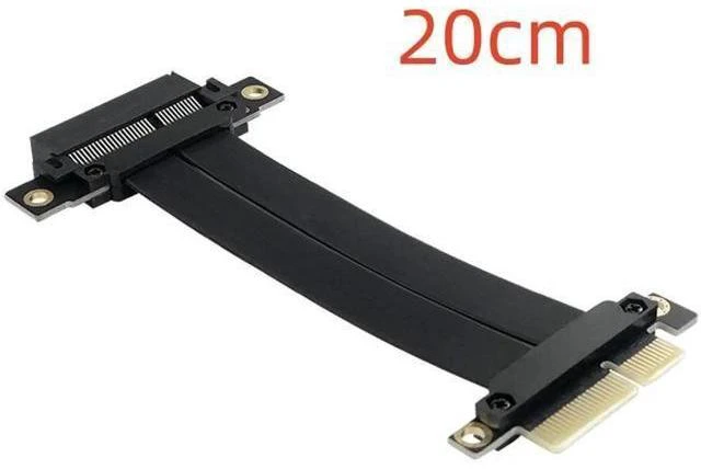 Alt view image 2 of 2 - PCIE X4 Riser Cable Dual 90 Degree Right Angle PCIe 3.0 x4 to x4 Extension Cable 8Gbps PCI Express 4x Riser Card Ribbon Extender