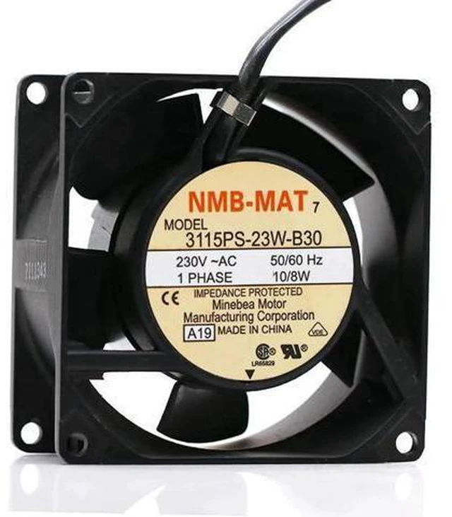 Alt view image 5 of 8 - NMB-MAT 80mm 8cm AC Fan 3115PS-23W-B30 8038 230V High Temperature Resistant Aluminum Frame Cabinets Cooling Fan