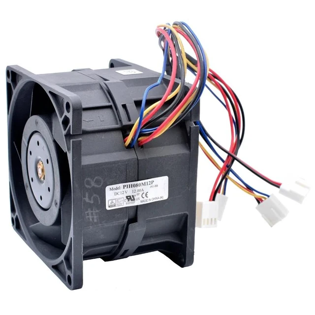 Alt view image 7 of 8 - PIH080M12P 80mm fan 80x80x56mm DC12V 12.00A 4 wires 4pin Ultra-high-speed and high-pressure cooling fan for server chassis
