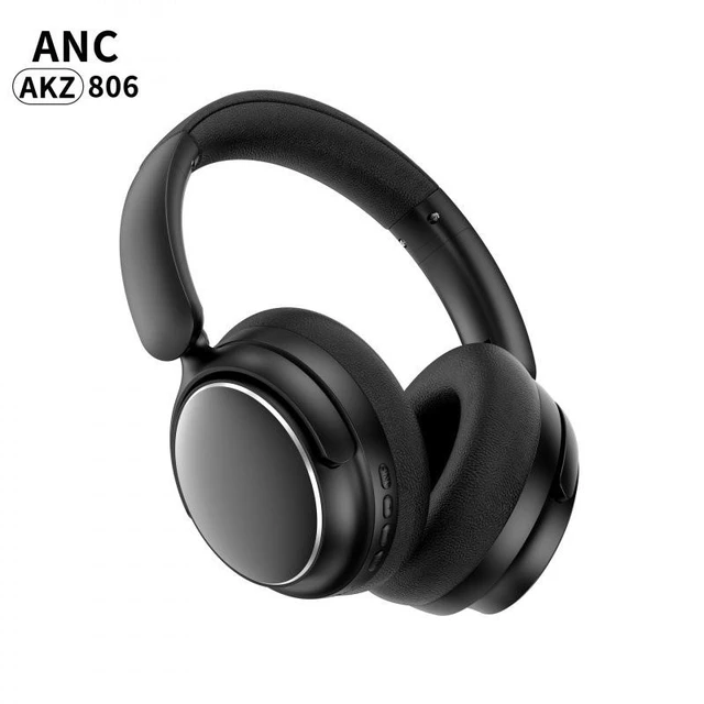 Alt view image 12 of 14 - AKZ 801 / 802 / 806 Wireless Bluetooth Headphones Over-Ear ANC Headset, Foldable Design, Long Playtime, Noise Cancelling black AKZ802