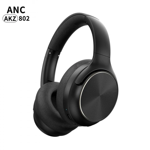 Alt view image 8 of 14 - AKZ 801 / 802 / 806 Wireless Bluetooth Headphones Over-Ear ANC Headset, Foldable Design, Long Playtime, Noise Cancelling black AKZ802