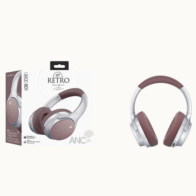 Alt view image 14 of 14 - AKZ 801 / 802 / 806 Wireless Bluetooth Headphones Over-Ear ANC Headset, Foldable Design, Long Playtime, Noise Cancelling black AKZ802