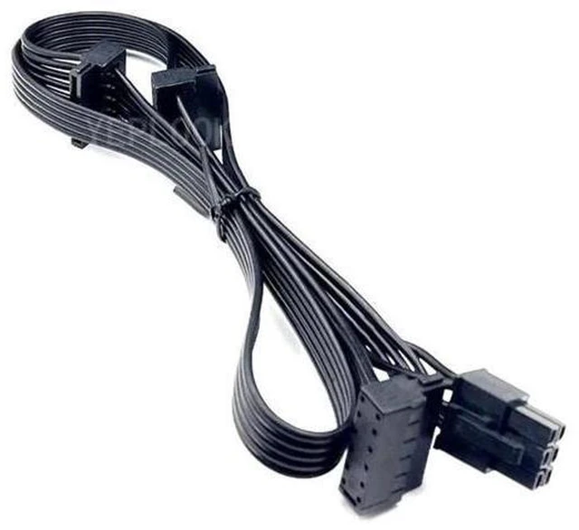 Alt view image 11 of 12 - ForCorsair HX Power, 6Pin to 3x SATA Angled, HDD SSD Power Cable for HX1050 HX850 HX750 HX650 Modular Powers, 18AWG 50+15+15 CM