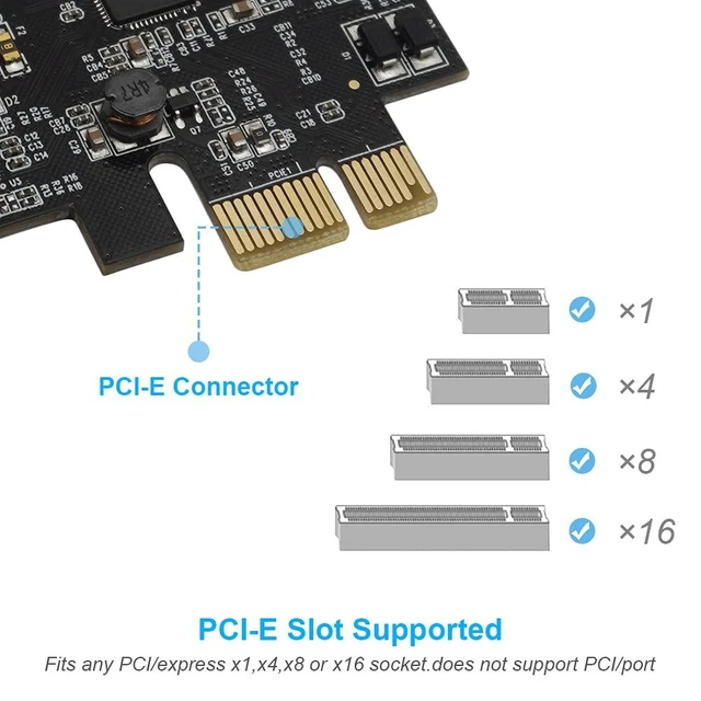 Alt view image 7 of 12 - PCI-E to USB 3.0 4 Ports(1 X USB-C - 3 X USB-A) Expansion Card, PCI Express USB Add in Expansion Card, Internal USB3 Hub for Desktop PC Host Card Support Windows 10/8/7/XP and MAC OS 10.8.2 Above