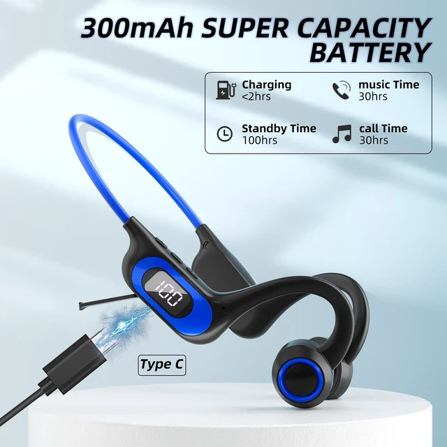 Alt view image 11 of 14 - AKZ-G3 Wireless Open-Ear Headphones Air Conduction Tech, Bluetooth, for Running, Sports, Outdoor black