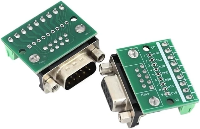 Alt view image 9 of 14 - DB9 Male Female Adapter Signals Terminal Module RS232 RS485 Serial To Terminal 9-Pin 9-Hole Connector(Female,10pcs)