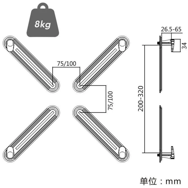 Alt view image 12 of 12 - Adapter for Monitors Without VESA Holes 22-27 Inch, No-Drill Clamp Mount, Universal Bracket Kit