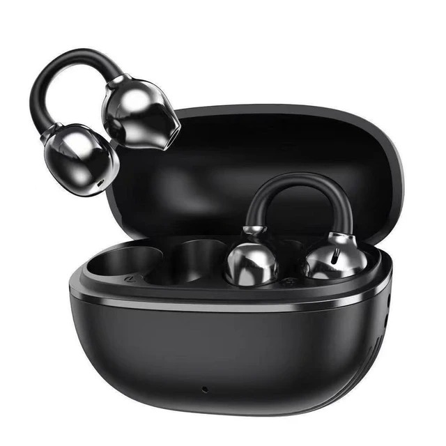 Alt view image 9 of 14 - NE-7S Open-Ear True Wireless Earbuds, Clip-On Sports Bluetooth 5.3 Headphones, Air Conduction, Long Battery Life, Lightweight for Running Beige NE-7S