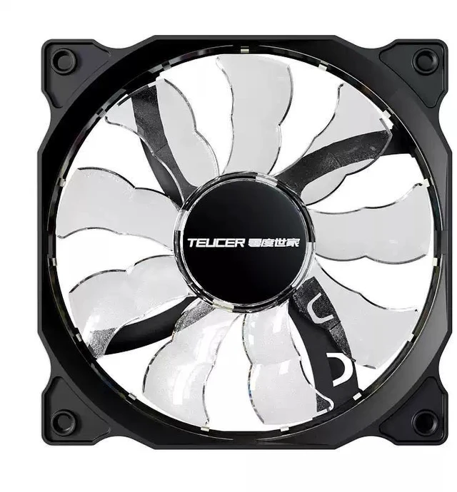 Alt view image 11 of 12 - 12cm Silent Case Fan 12V, Large 4-Pin (Molex), RGB Glow, for Desktop Computer Chassis