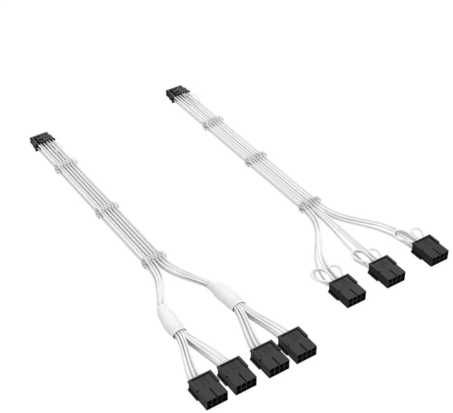 Alt view image 9 of 14 - 16-Pin PCIe 5.0 GPU Power Extension Cable 12+4-Pin, for RTX 3090 Ti / 4090 / 40 Series Zero degree 12 + 4 converted to 2x8P line black