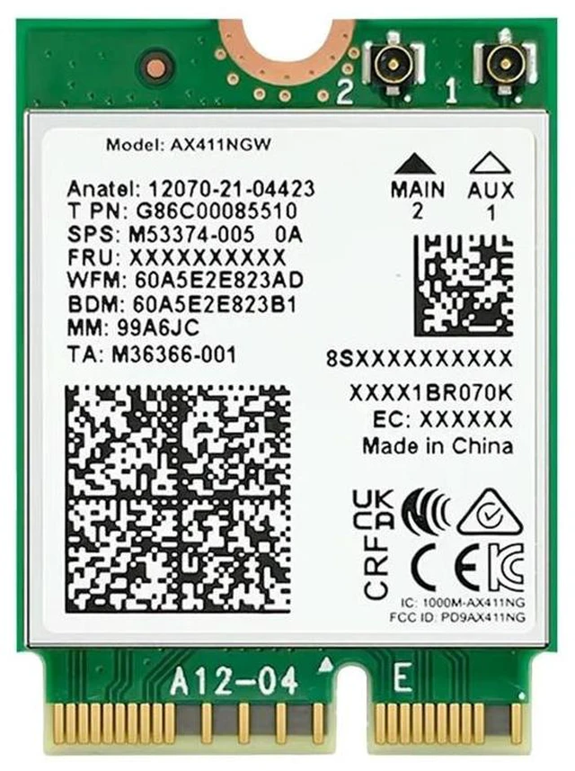 Alt view image 2 of 2 - For AX411 Card 6E CNVio2 Bluetooth 5.3 Tri-Band 5374Mbps Network Adapter for Laptop/PC Win10/11-64Bit