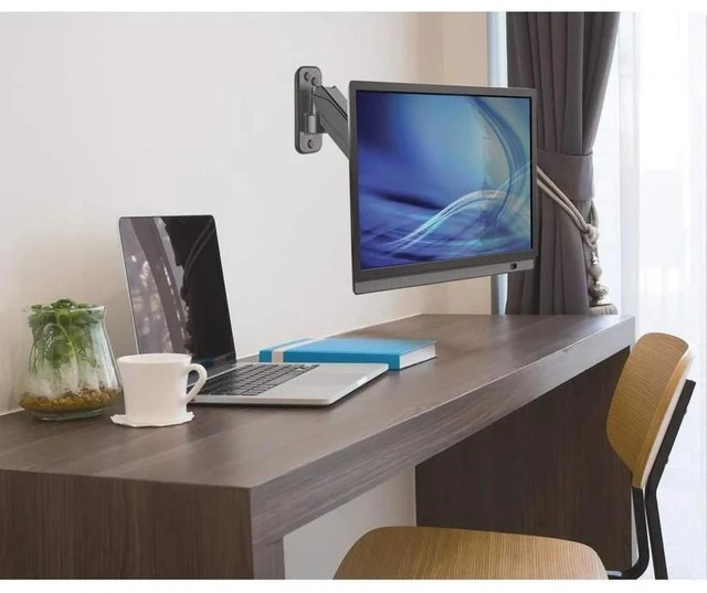 Alt view image 10 of 10 - Wall Mount Monitor Arm Fits 17-32 Inch Screens, Full Motion Mechanical Arm for Wall