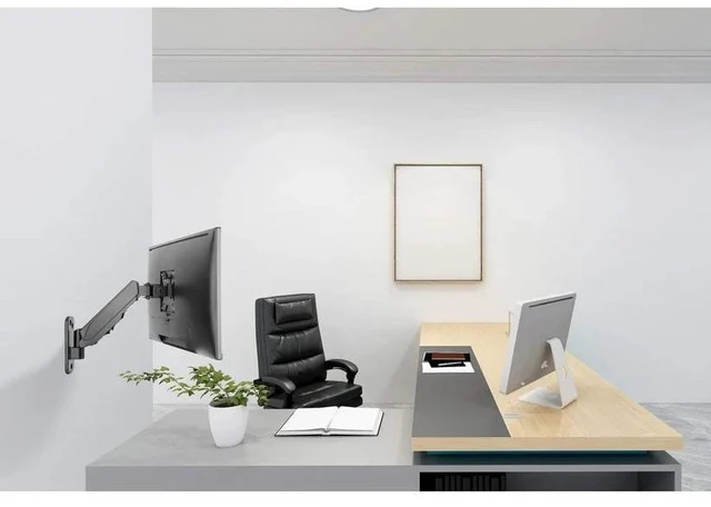Alt view image 9 of 10 - Wall Mount Monitor Arm Fits 17-32 Inch Screens, Full Motion Mechanical Arm for Wall