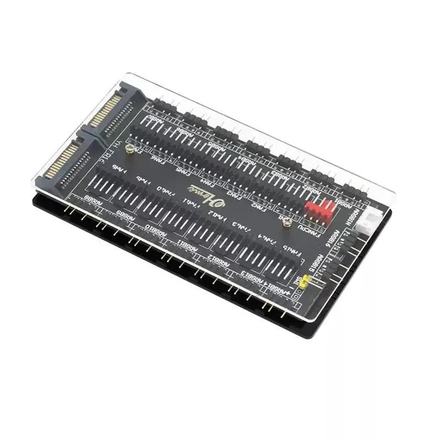 Alt view image 12 of 12 - 16-Port ARGB Hub 5V 3-Pin, PWM Fan Hub, Motherboard Sync, AURA RGB, for PC Case