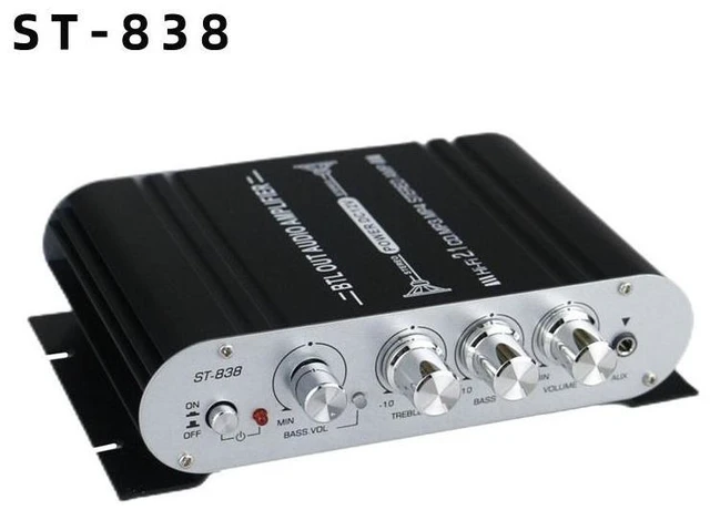 Alt view image 9 of 14 - Mini 2.1 Bluetooth Power Amplifier Digital Subwoofer Amp, Bookshelf Speaker Stereo Receiver for Home white+ US standard power supply