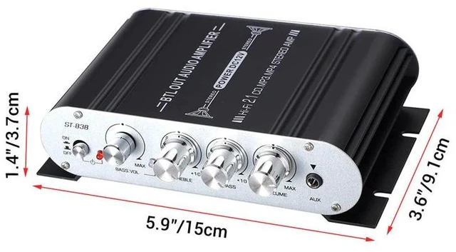 Alt view image 14 of 14 - Mini 2.1 Bluetooth Power Amplifier Digital Subwoofer Amp, Bookshelf Speaker Stereo Receiver for Home white+ US standard power supply