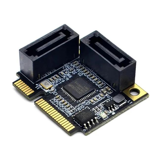 Alt view image 13 of 13 - 2 Ports Mini PCI-E PCI Express to SATA 3.0 adapter Converter Hard Drive Extension Card Add On Cards for Windows Mac Linux OS