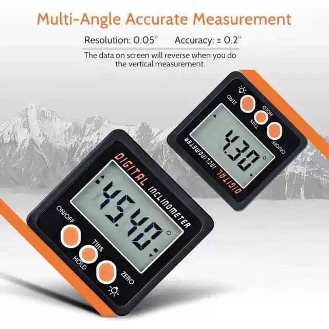 Alt view image 12 of 12 - Electronic Protractor Digital Inclinometer 0-360 Aluminum Al