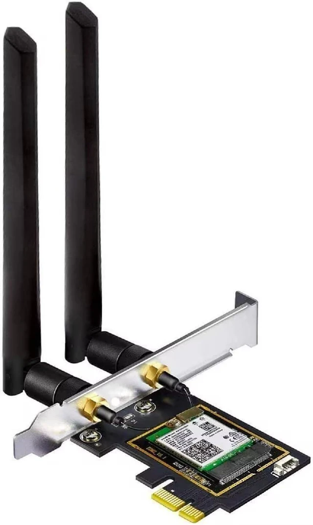 Alt view image 13 of 13 - WiFi 6E AX5400 PCIe WiFi Card for Desktop PC (Intel AX210) Bluetooth 5.3, WPA3, 802.11AXE Tri Band Wireless Adapter with MU-MIMO, OFDMA, Ultra-Low Latency, Supports Windows 11, 10 (64bit)
