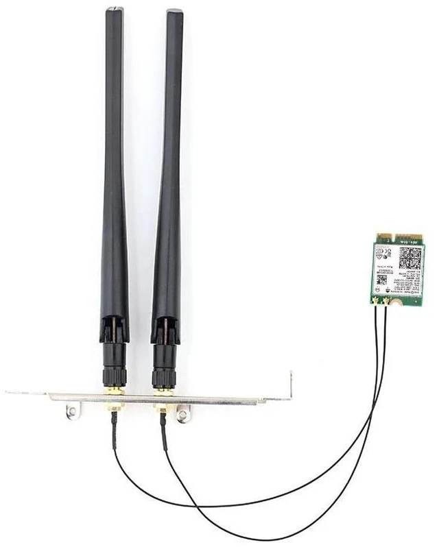 Alt view image 12 of 12 - 2.4Gbps Dual Band 802.11ax/ac Wi-Fi 6 AX201 Bluetooth 5.0 Wireless Desktop Adapter Kit NGFF CNVio2 Wifi Card AX201NGW Antenna