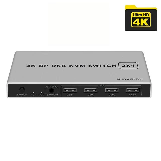 Alt view image 7 of 11 - 8K 60Hz Displayport KVM Switch 2x1 DP USB KVM Switcher 2 in 1 out 4K 60Hz DP Switcher 2 PC Share Keyboard Mouse Printer Monitor(4K)