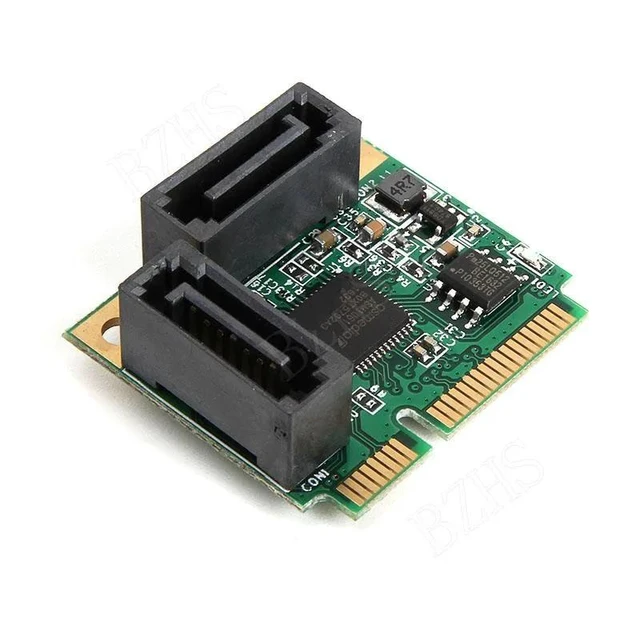 Alt view image 5 of 8 - Mini PCI-Express to 2 Ports SATA 3.0 Single Chip Expansion Adapter Card Mini PCIe to dual SATA add on card