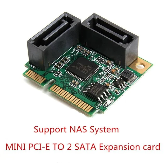 Alt view image 6 of 8 - Mini PCI-Express to 2 Ports SATA 3.0 Single Chip Expansion Adapter Card Mini PCIe to dual SATA add on card