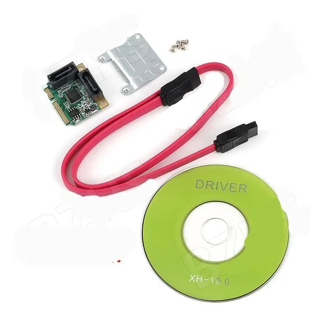 Alt view image 7 of 8 - Mini PCI-Express to 2 Ports SATA 3.0 Single Chip Expansion Adapter Card Mini PCIe to dual SATA add on card